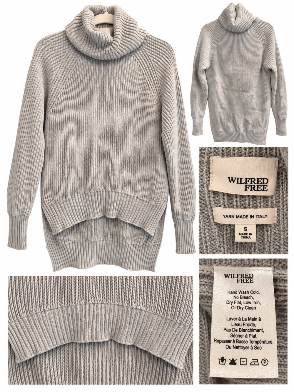 Aritzia Wilfred Free ribbed knit wool turtleneck sweater small